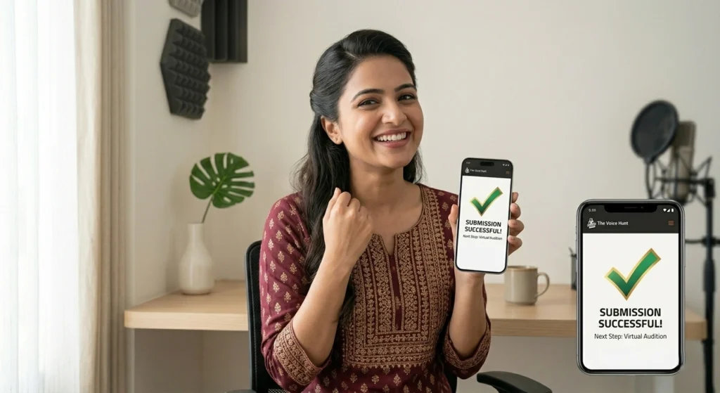 thevoicehunt-registration-success Indian singer happy after submitting audition form